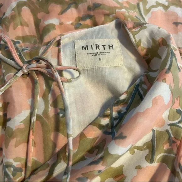 MIRTH Floral Puff Sleeve Midi Dress Snapdragon M Cottagecore Prairie Gir… - Picture 11 of 12